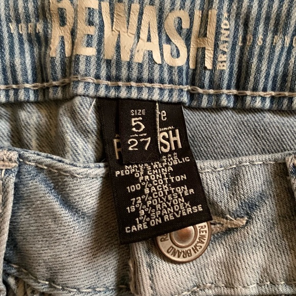 REWASH DISTRESSED SOLID/STRIPE SHORTS SIZE 27 - Picture 8 of 9